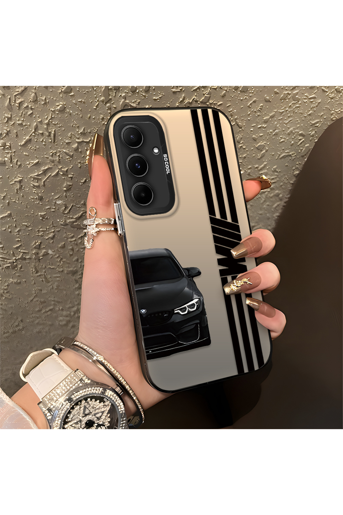 Anti Fall Slim Hard Case Compatible with Samsung Galaxy A55 BMW Pattern