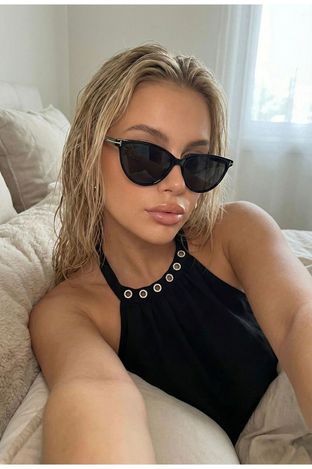 Goldmine Kadın Tilly Güneş Gözlüğü UV400 Siyah görsel 4
