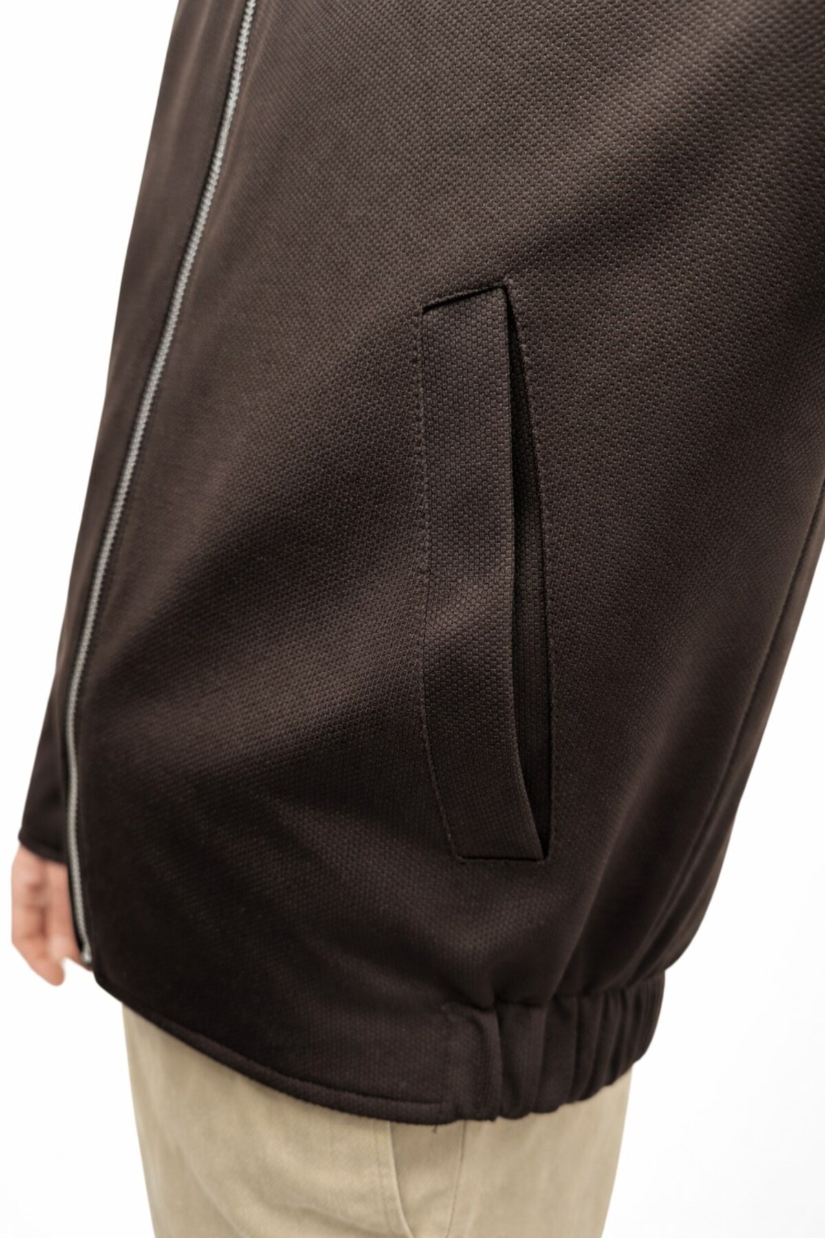 Plus Scorpion  Erkek Fermuarlı Mevsimlik Mont Ceket – Tok Dokulu Gömlek Yaka - Görsel 6