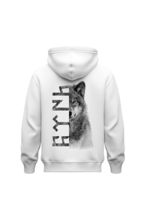 La Roenne Boutique La Rôenne Unisex Beyaz Sırtı Özel Kurt ve Göktürkçe Türk Y...