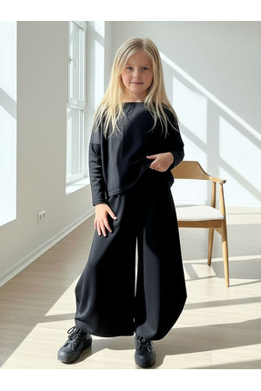 Catz Kids Mona Black Rahat Şalvar Bluz Takım