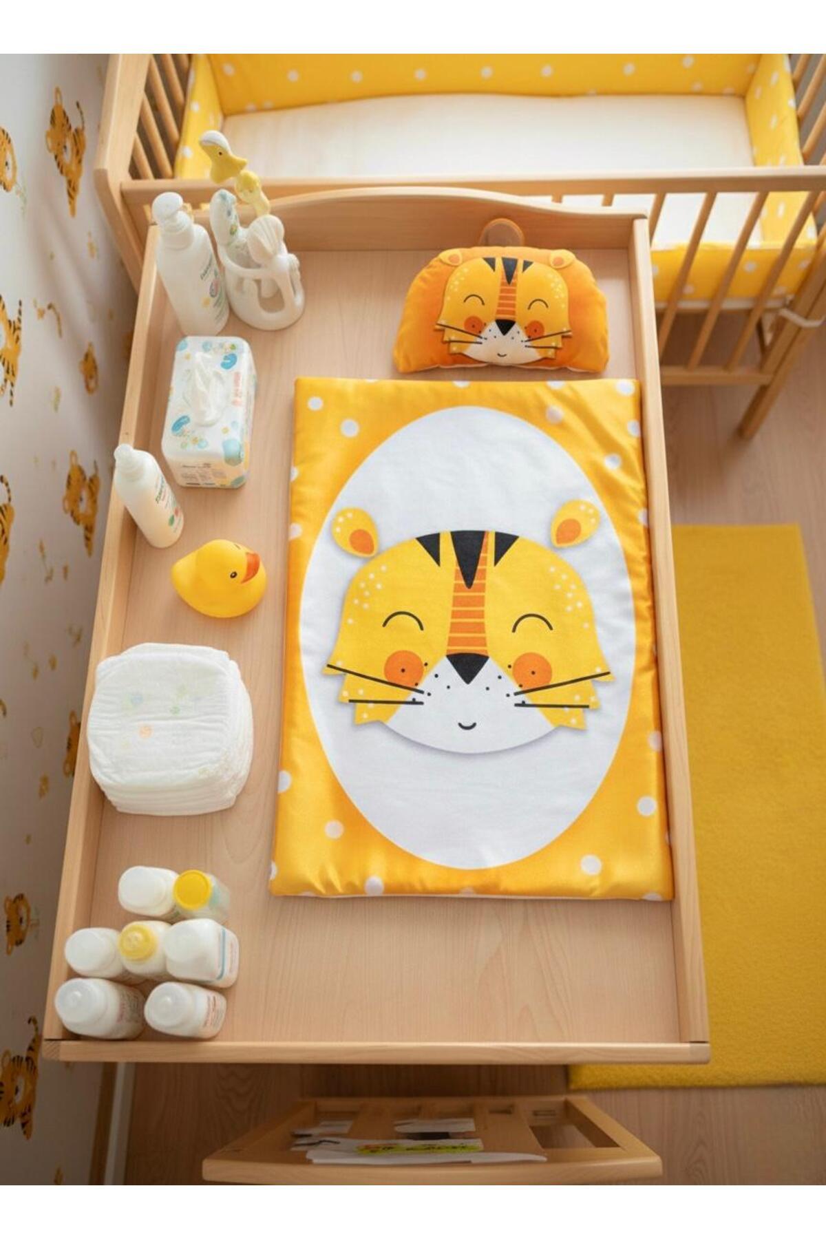 Lumos Trade Unisex Bebek Yumuşak Dokulu Desenli Yastıklı Alt Açma Seti - Bakım Örtüsü 2 Parça 45x65 cm KAPLAN fotoğrafı 2 (önizleme)