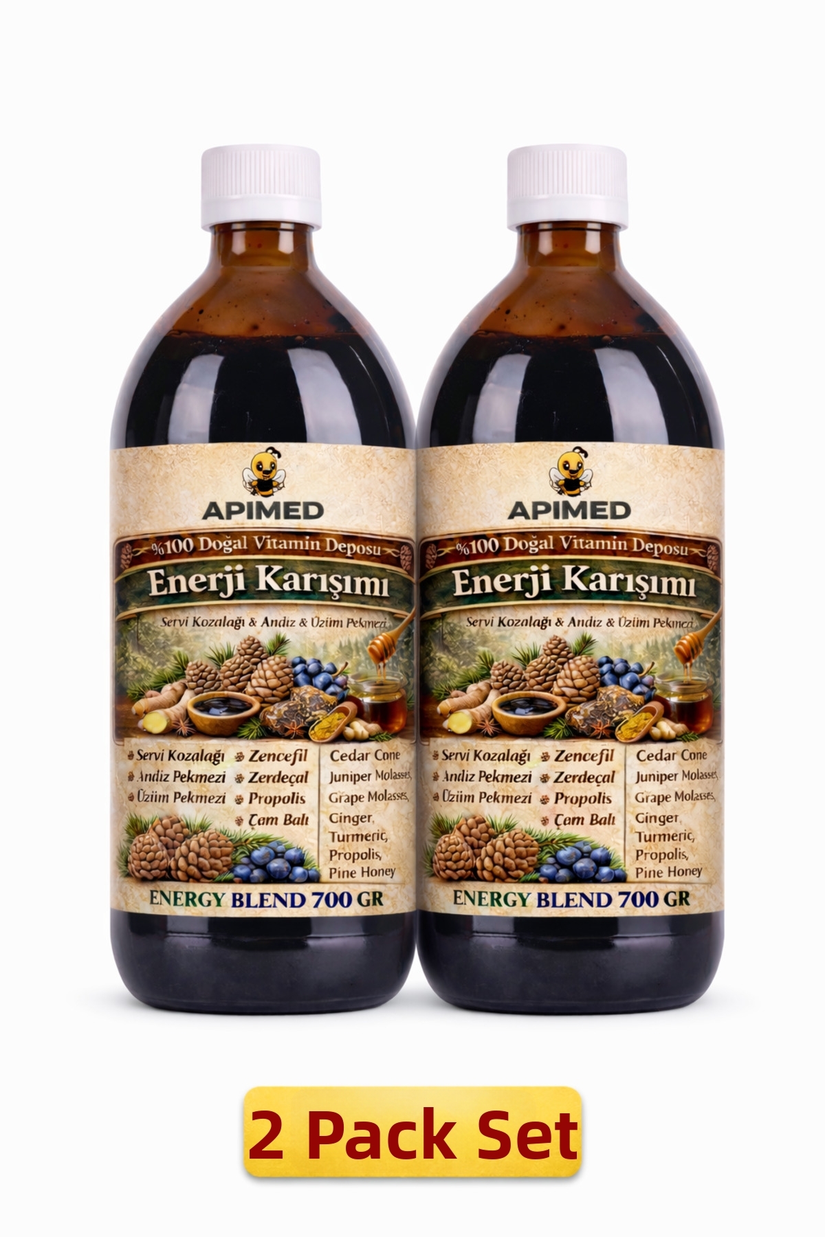 APİMED Energy Mix 700 Gr X 3 | Natural Molasses Blend, Herbal Support ...