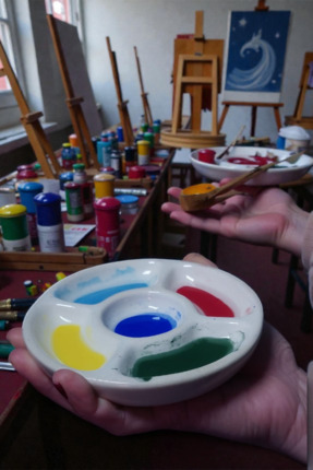 toprakanaart Avuç içi Resim Paleti Seramik Porselen El Yapımı