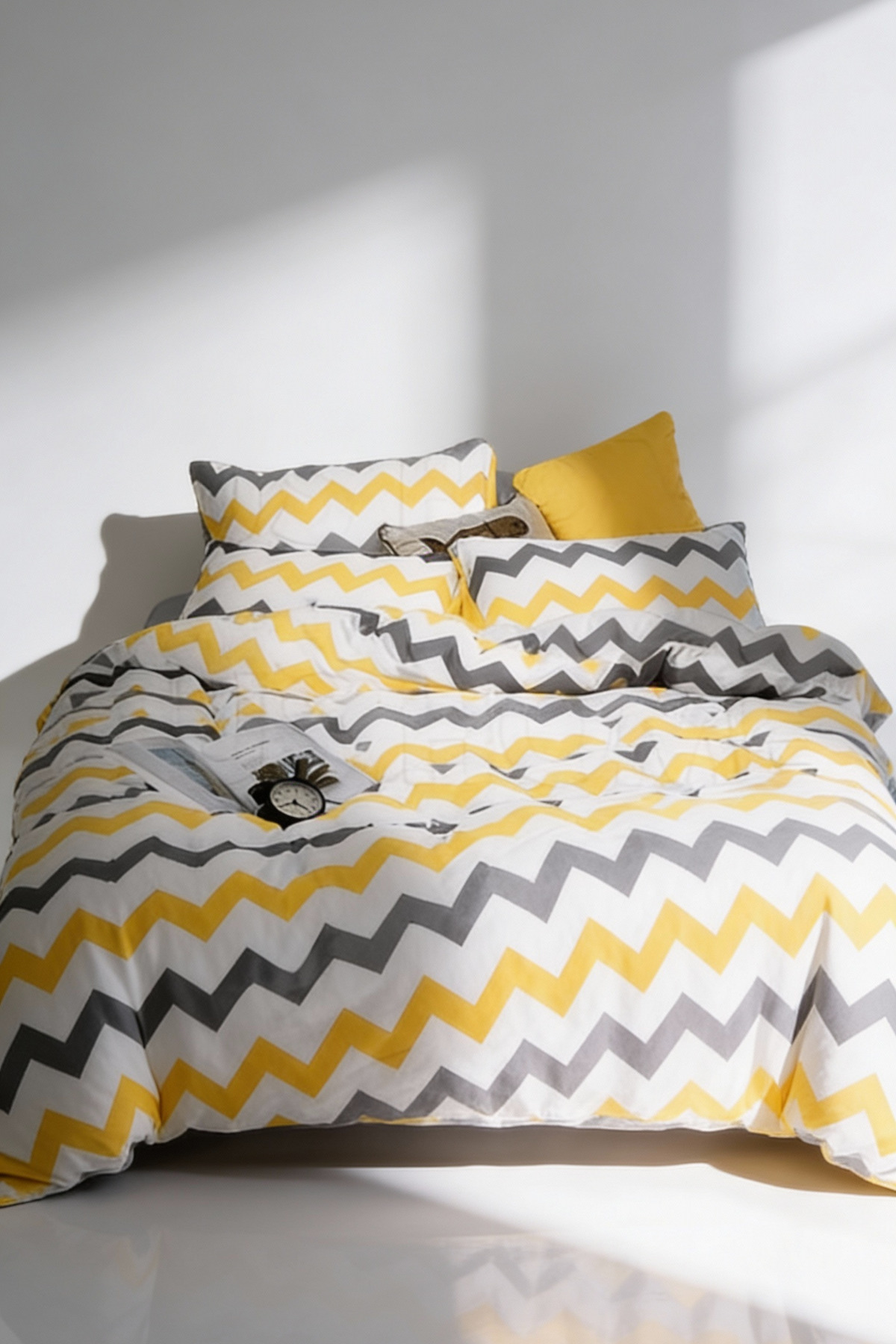Lotusline Home Zigzag Desen Pamuklu Çift Kişilik Nevresim Takımı - Seti fotoğrafı 2 (önizleme)