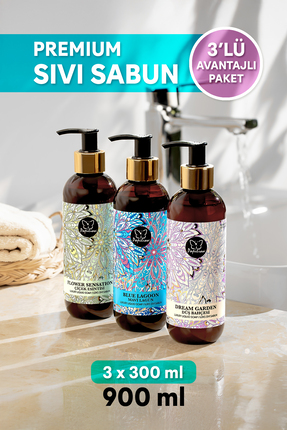 Papilion Blue Lagoon Dream Garden Flower Breeze Lüks Sıvı Sabun Ekonomik 3x30...