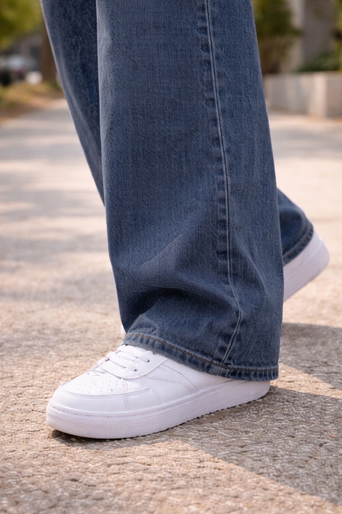 CEDY DENIM  Kadın Koyu Mavi Skater Baggy Yüksek Bel Cotton Jean Pantolon C615-koyu-mavi - Görsel 7