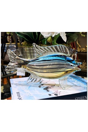 zepce design Çizgili Cam Balık