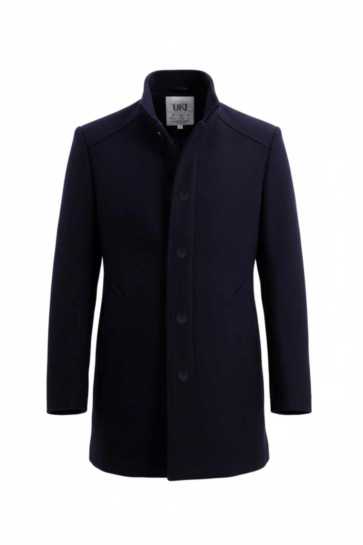 Uki  LACİVERT Kaşe Hakim Yaka Kaban