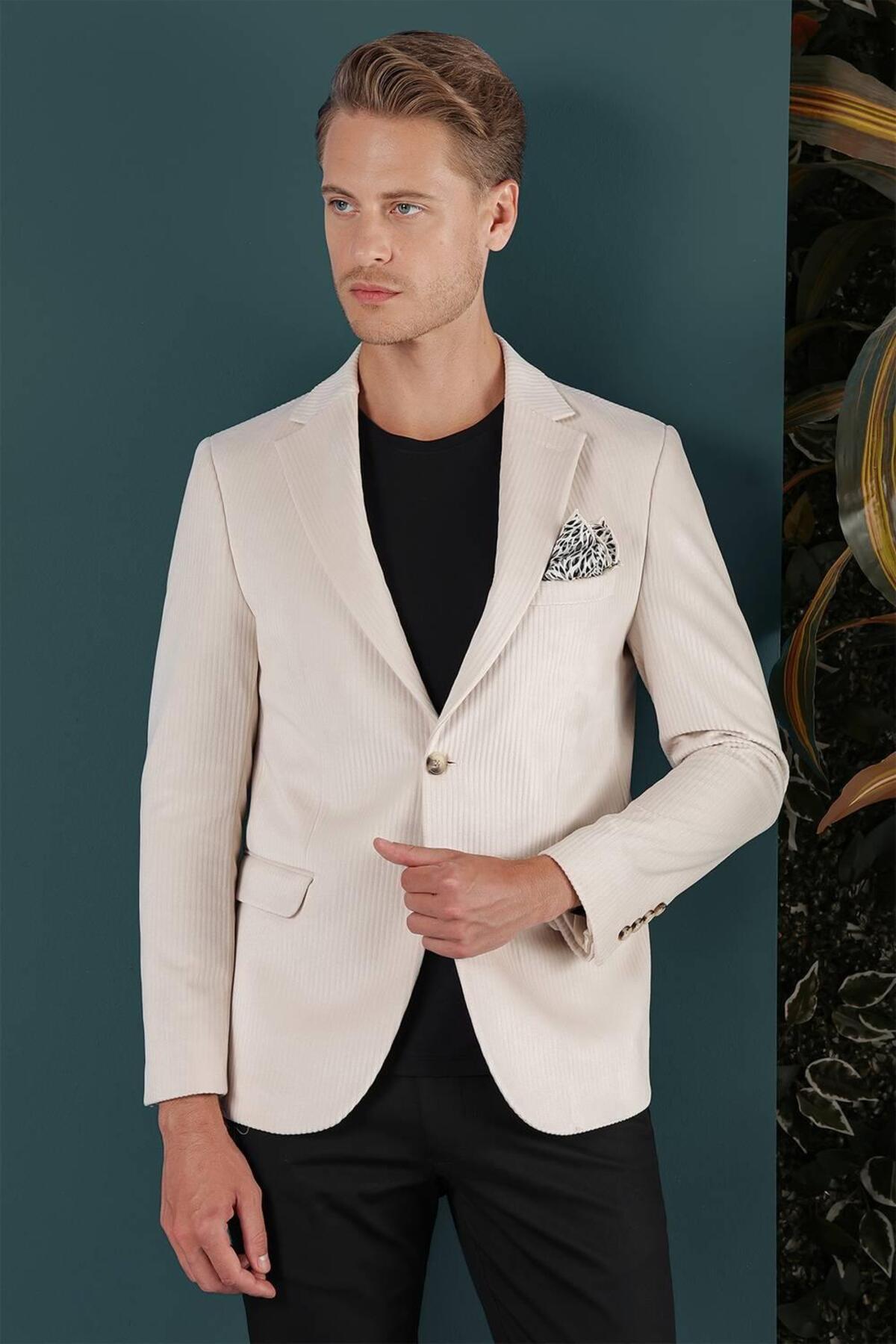 Efor  C 651 CEKET SLİM FİT TAŞ CASUAL - Görsel 7