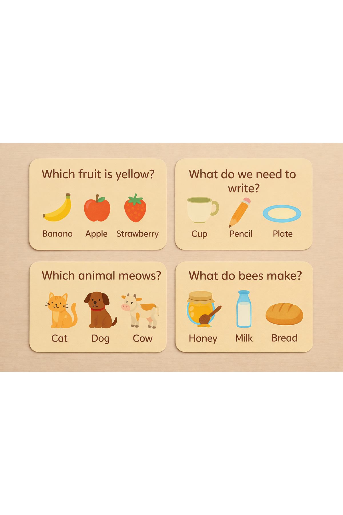 lnly Çocuklar İçin İngilizce Soru-Cevap Kartları – 28 Kart, 56 Farklı Soru – Kelime Dağarcığı Geliştirme fotoğrafı 3 (önizleme)