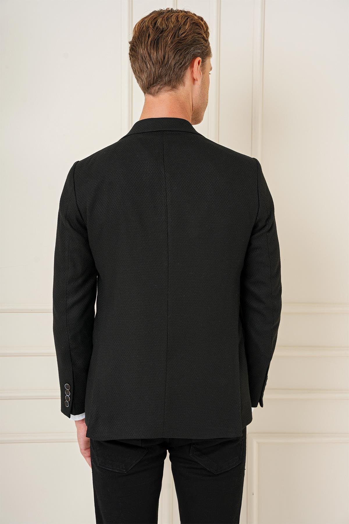 Efor  C 685 Slim Fit Siyah Spor Ceket - Görsel 6