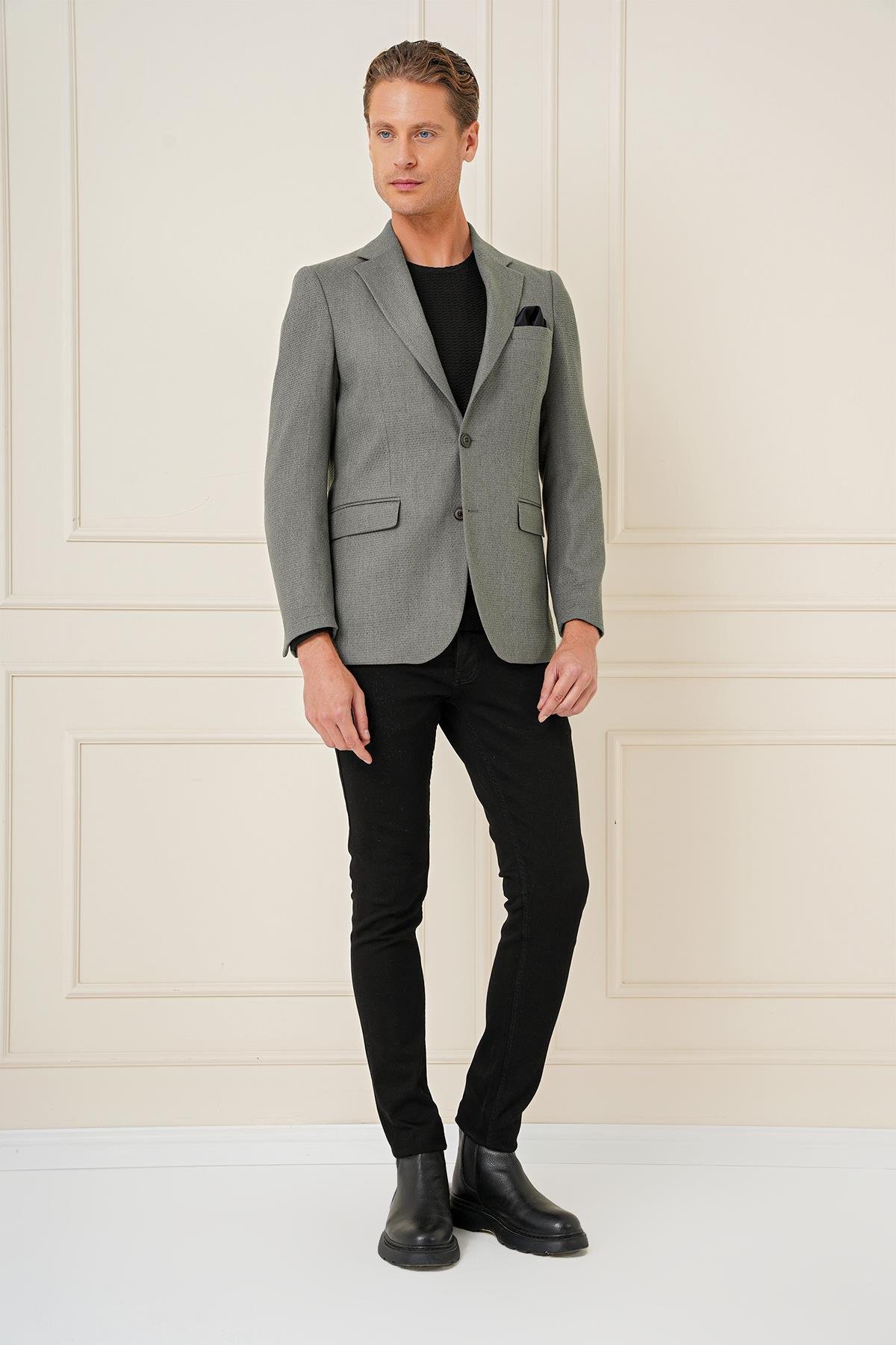 Efor  C 685 Slim Fit Haki Spor Ceket