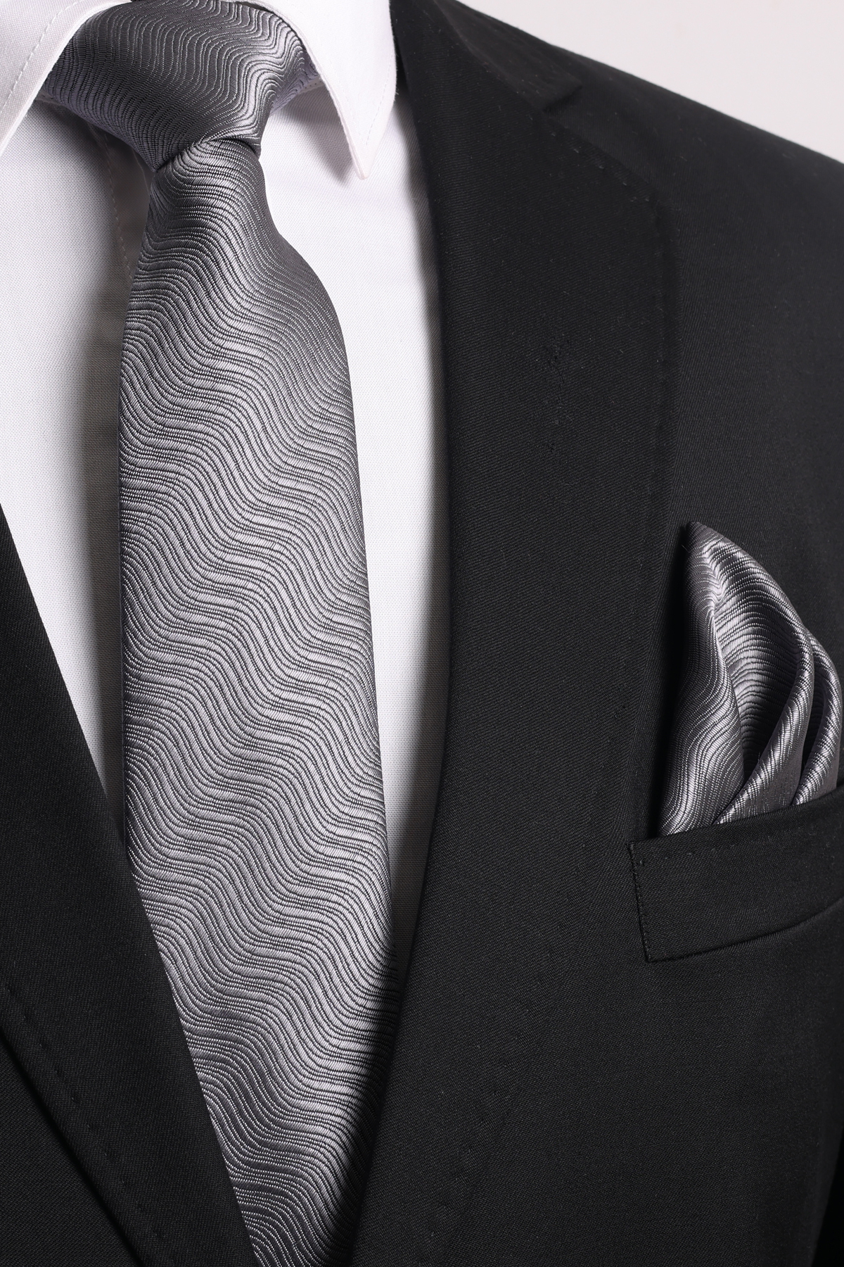  دستمال جیبی طرح‌دار خاکستری دست‌ساز ۷.۵ سانتی‌متری