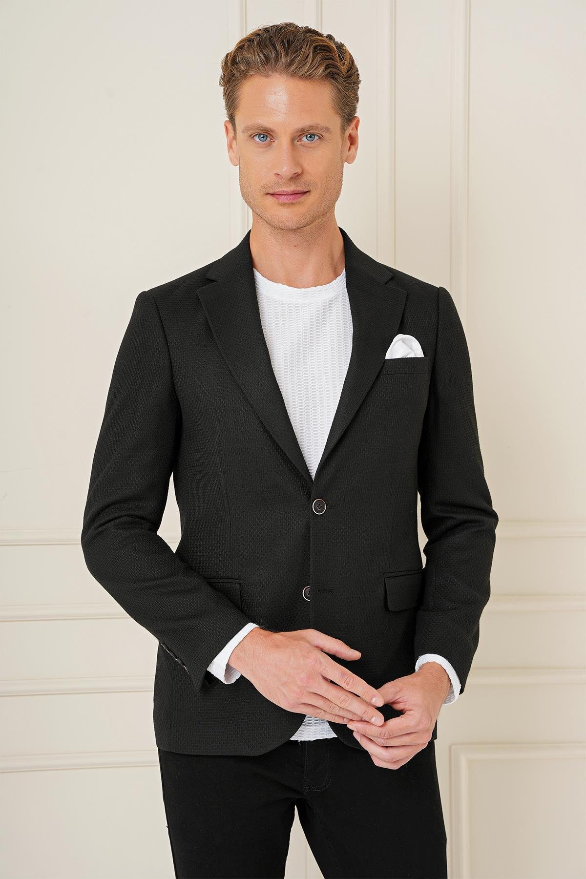 Efor  C 685 Slim Fit Siyah Spor Ceket - Görsel 2