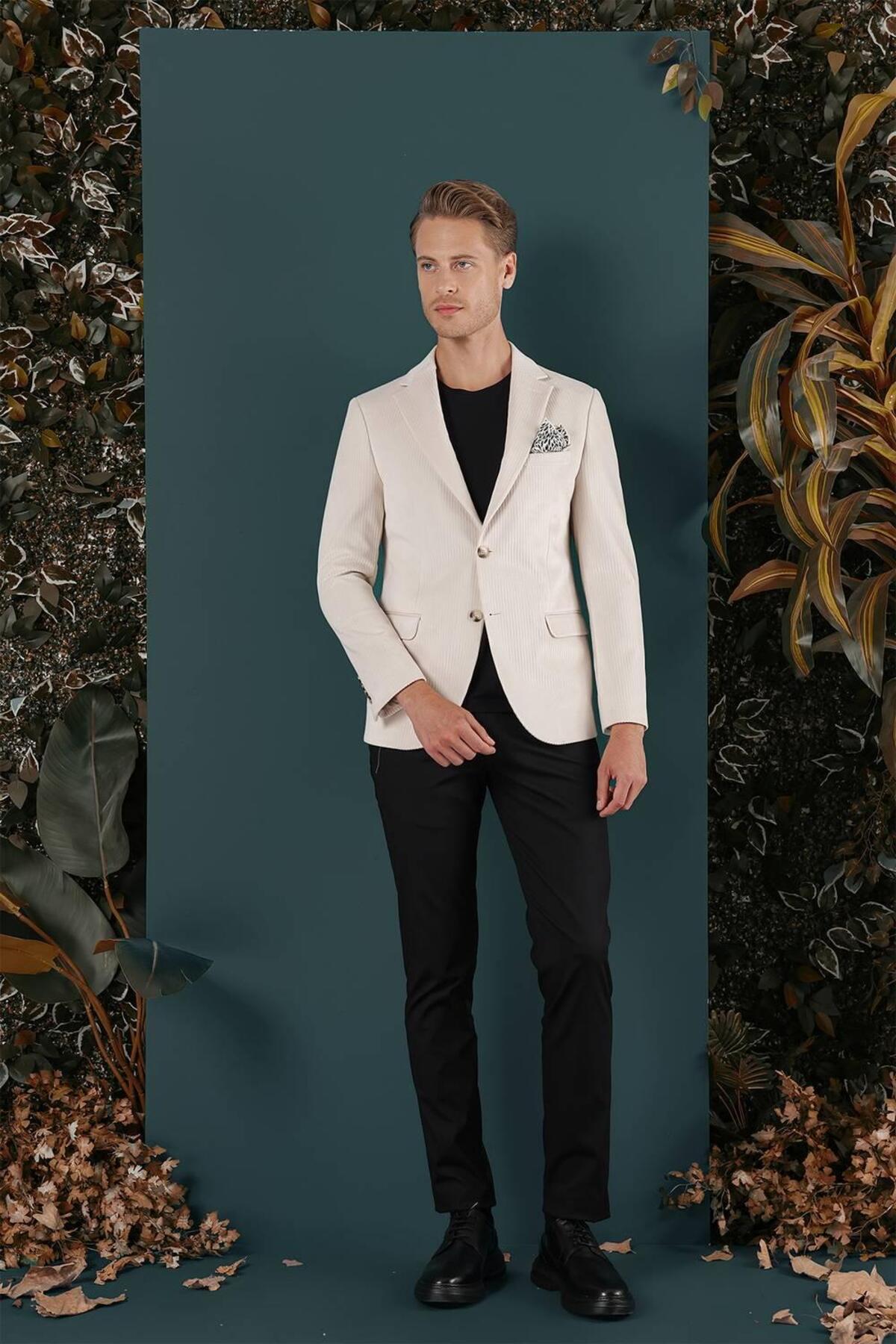 Efor  C 651 CEKET SLİM FİT TAŞ CASUAL