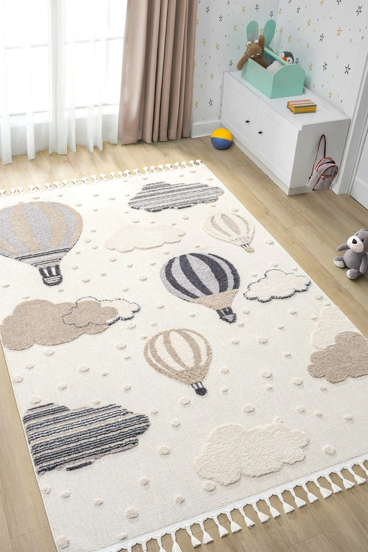 Eliz Home Krem Yumuşak Bukleli Balonlu Bulutlu Dokuma Halı Bebek Odası Çocuk Odası Genç Odası Halısı 16 fotoğrafı 5 (önizleme)