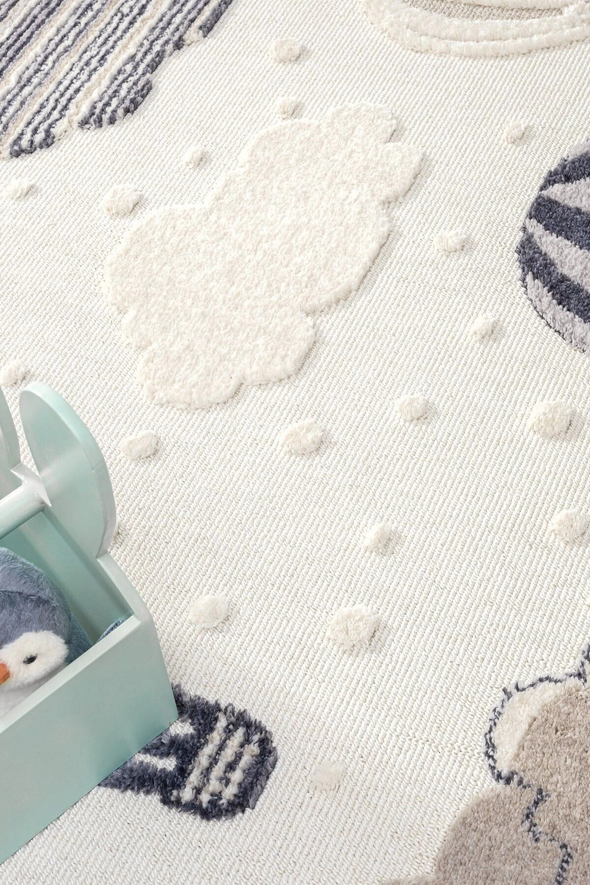 Eliz Home Krem Yumuşak Bukleli Balonlu Bulutlu Dokuma Halı Bebek Odası Çocuk Odası Genç Odası Halısı 16 fotoğrafı 2 (önizleme)