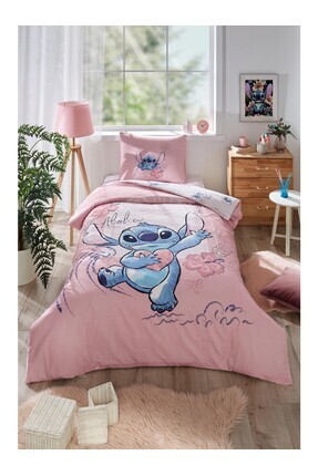 Özdilek Özdilek Stitch Aloha Tek Kişilik Disney Lisanslı Lastikli Çarşaf Çocu...