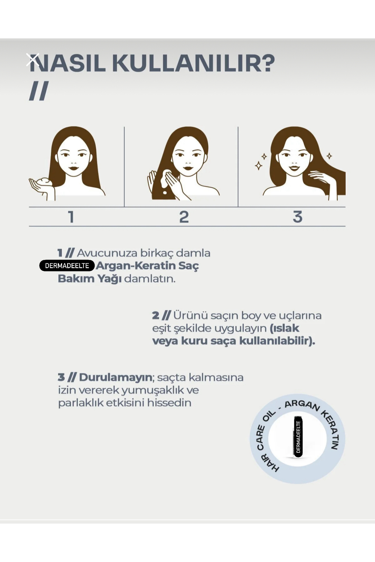 ARGAN & KERATİN COMPLEX SAÇ BAKIM YAĞI 125 ml — 1066 — تصویر 6 از 8