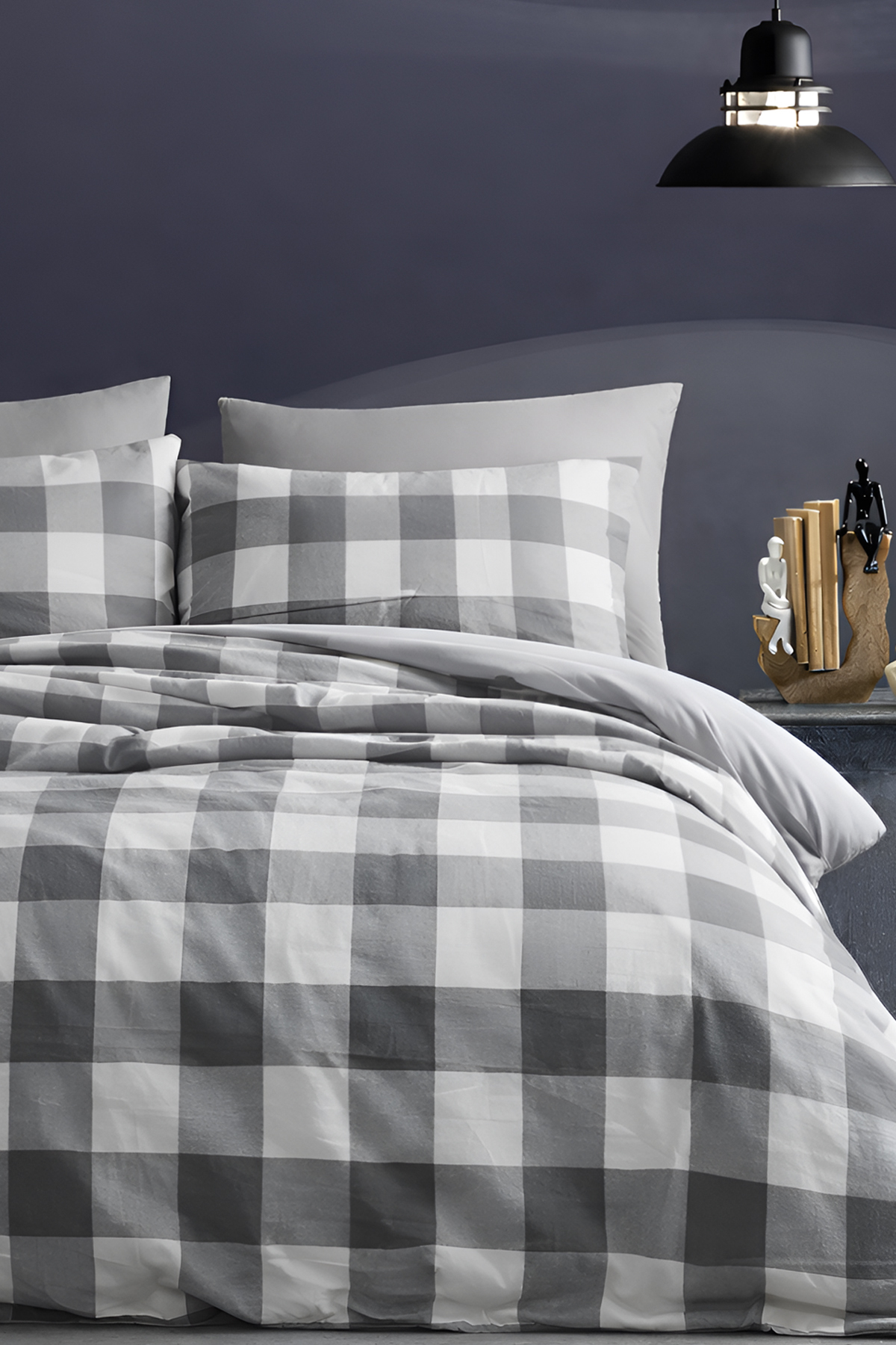 İQON Lastikli Çarşaflı Nevresim Takımı Çift Kişilik Pötikare Büyük fotoğrafı 2 (önizleme)