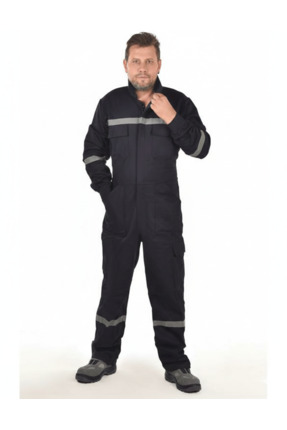 Secura İş Güvenliği Yazlık Iş Tulumu 16/12 Gabardin Lacivert Boy Tulum Reflek...