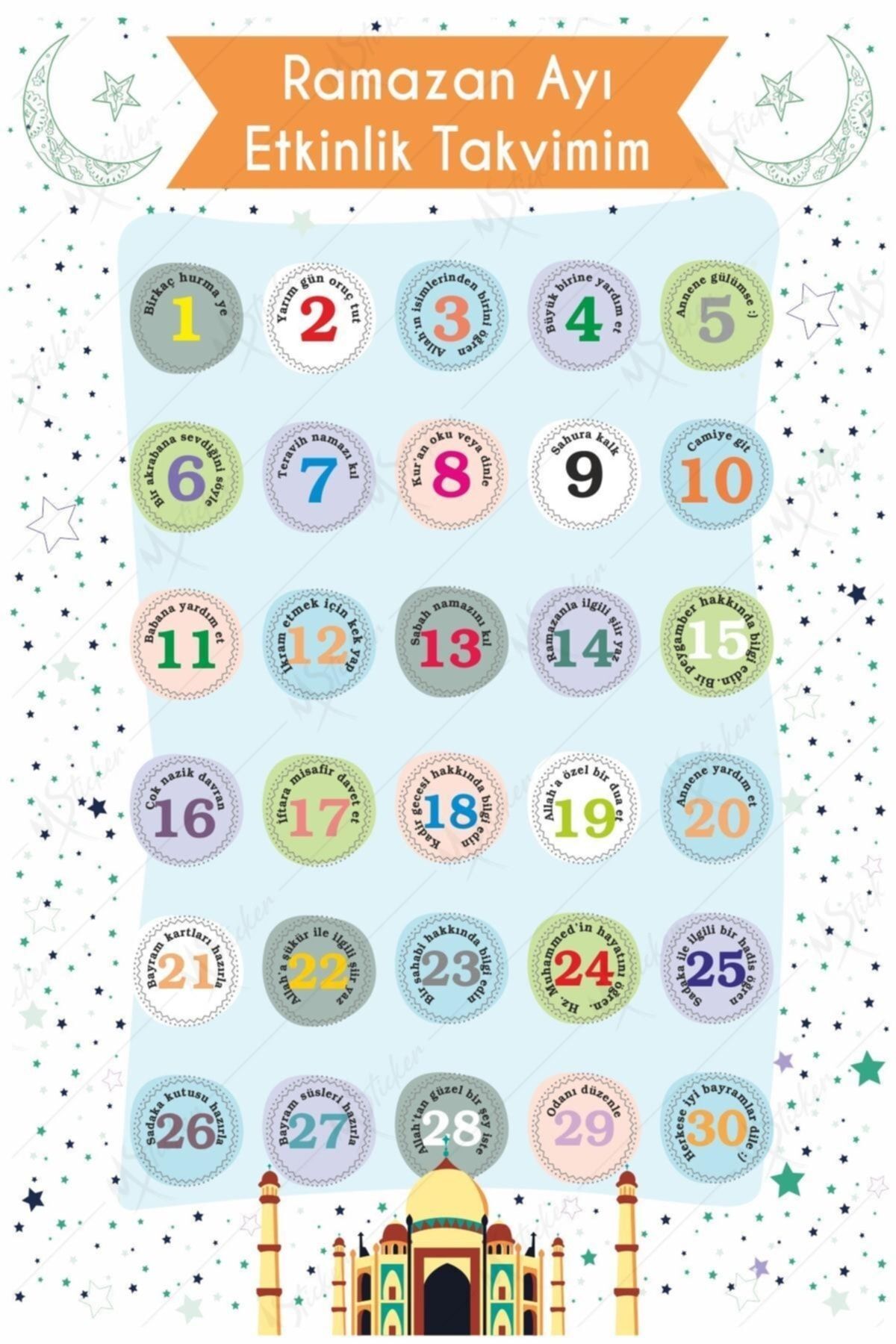 MSticker Çocuklar Için Ramazan Ayı Oruç Çizelgesi - Ramazan Sticker Çocuk Imsakiyesi, Ramazan Etkinlik fotoğrafı 2 (önizleme)