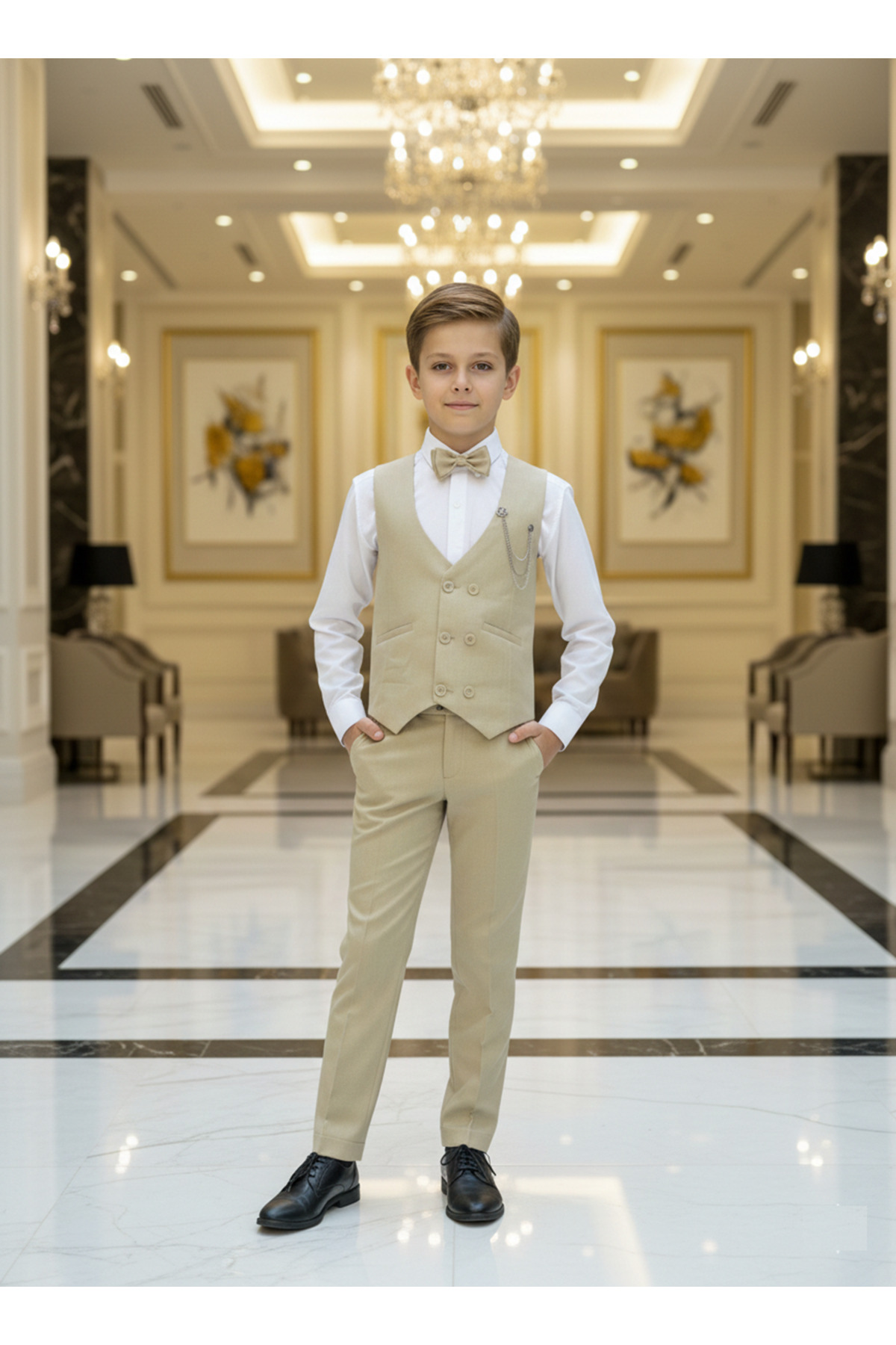 WENA KİDS Çocuk Yelekli Takım Elbise Gömlekli Set fotoğrafı 4 (önizleme)