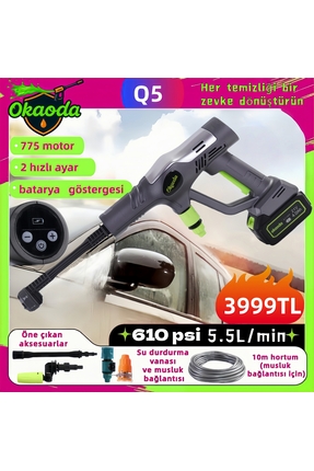 okaoda En güçlü çift lityum pil 775 büyük motor kontrol ekranlı araba yıkama ...