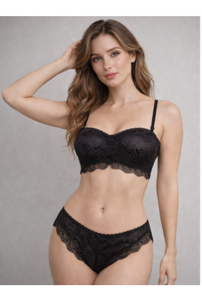 CALERA Siyah Dantelli Sütyen Külot Takım
