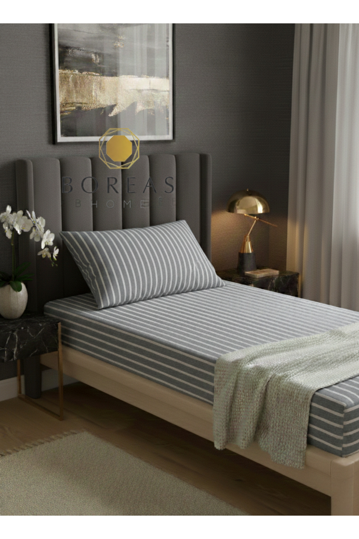 Boreas Home Lines Premium Ranforce Односпальний комплект простирадла та навол...