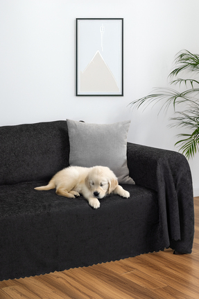 Latuda Home Premium Koltuk Örtüsü 175x350 Xlarge Gramajlı Jakarlı Şönil Antra...