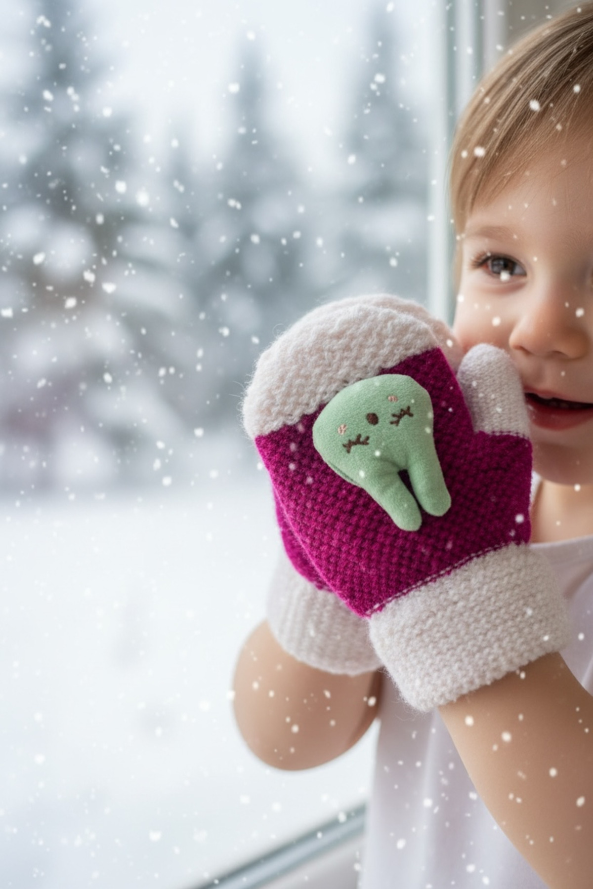 Kitti Eldiven Örme Pembe fotoğrafı 4 (önizleme)