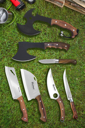 Sürmene Bıçakçı Hacı Ahmet BHA 7 Parça Kamp Viking Almazan Sunum Avcı Çakı Bı...