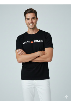 Jack & Jones Jack&jones Erkek Baskılı T Shirt 12137126