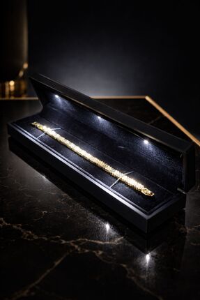 XUPING JEWELRY Premium Işıklı Kutu Zirkon Taş Detaylı Gold Sıralı Ok Çelik Bi...