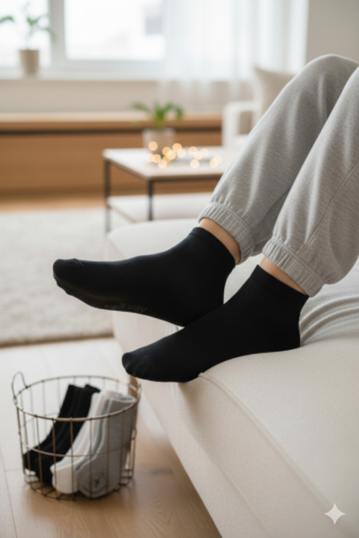 TreBears 12 Çift Unisex Pamuklu Patik Çorap Seti - Siyah, Gri, Beyaz Karışık Ekonomik Paket görsel 2