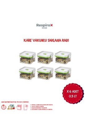 Respirox Home Respiroxhome 6 Adet 0.5 Litre Vakumlu Saklama Kabı