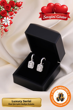 Lucente Jewellery Işıklı Hediye Kutulu Baget Taşlı 925 Ayar Gümüş Kaplama Sev...