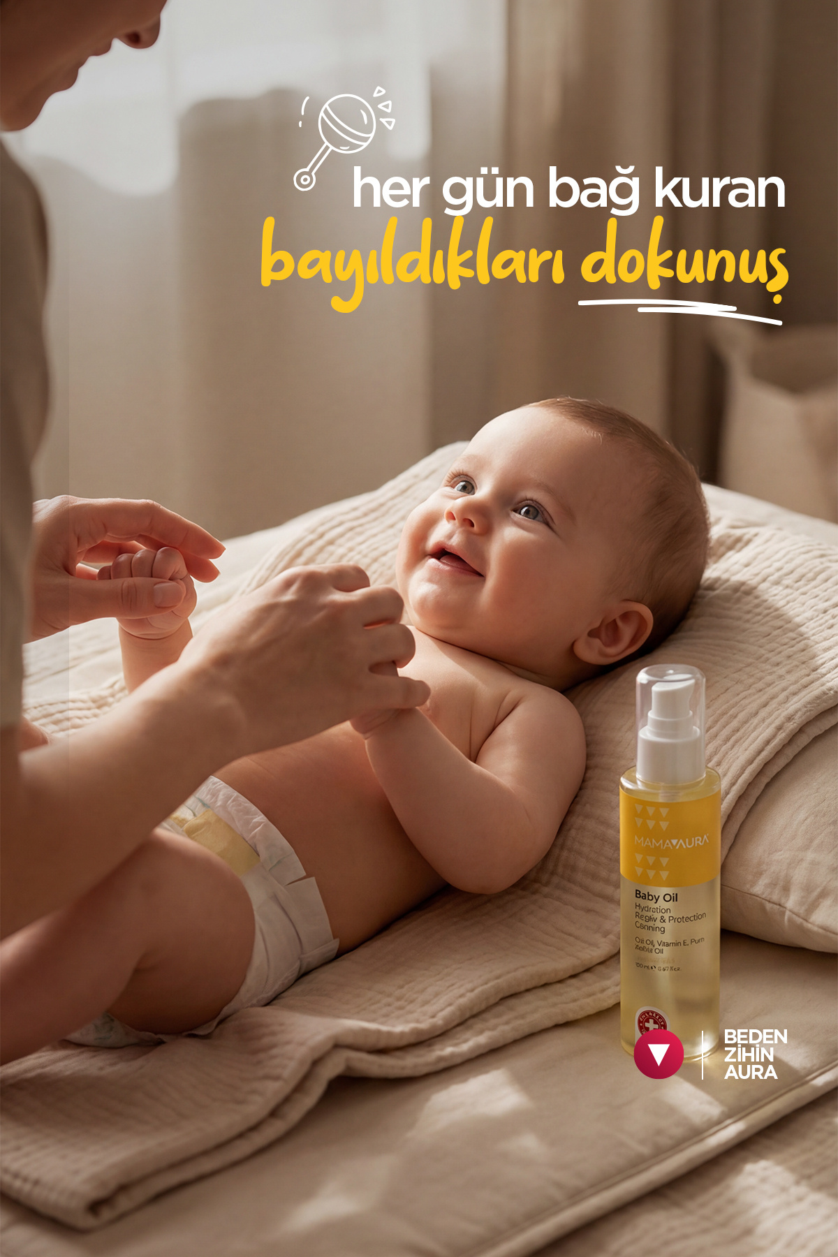 MAMAAURA Bebek Bakım Yağı - Baby Oil 150 ml fotoğrafı 6 (önizleme)