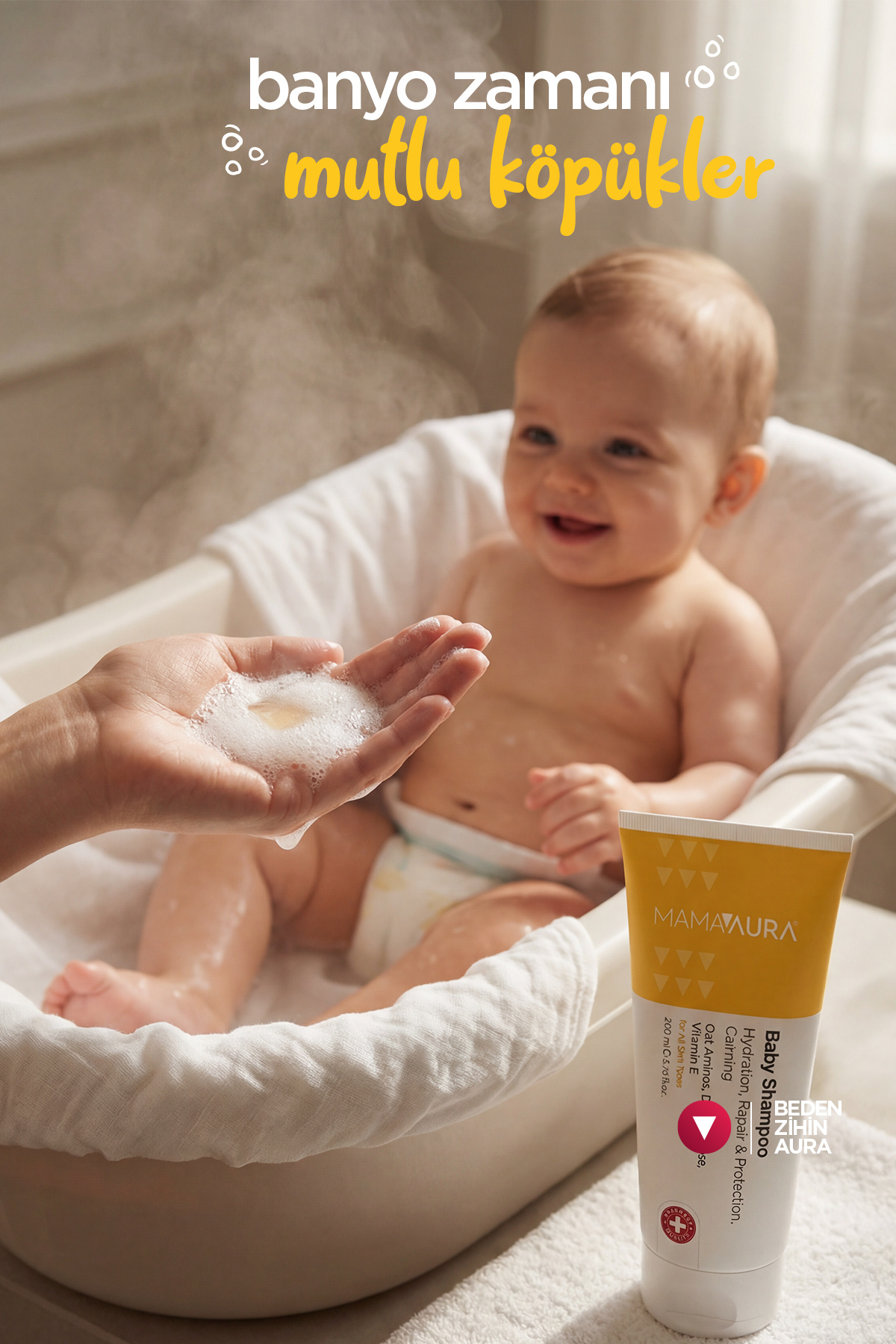 MAMAAURA Göz Yakmayan Bebek Şampuanı - Baby Shampoo 200 ml fotoğrafı 3 (önizleme)