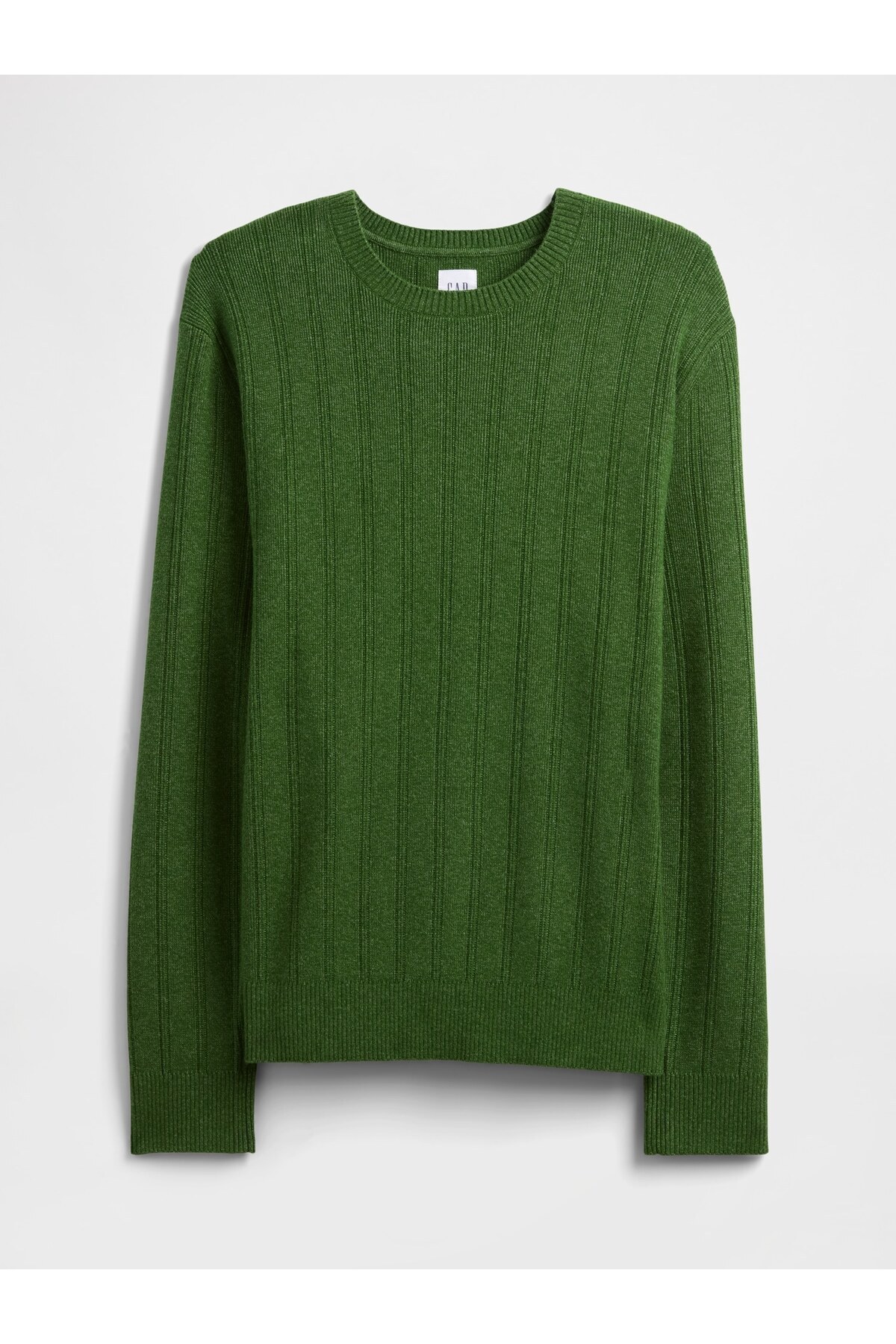 Erkek Yeşil CashSoft Ribbed Bisiklet Yaka Kazak — سبز 789793 — تصویر 2 از 5