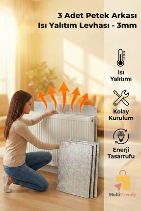 HASBY 3 Adet Petek Arkası Izolasyon Kalorifer Radyatör Arkası Isı Yalıtım Lev...