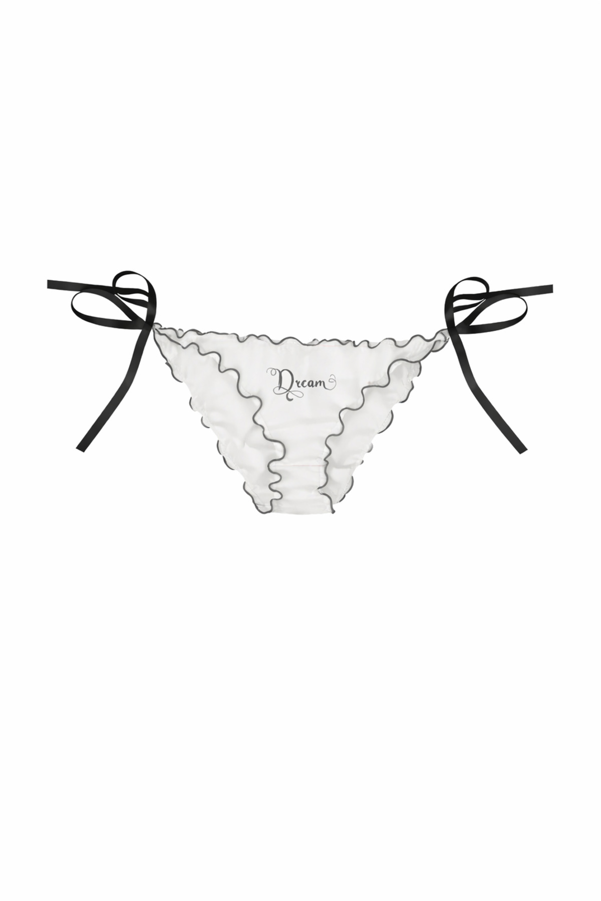 White Ruffles String Dream Ruffled White String Bikini Panties | Adjustable Side Lacing ...
