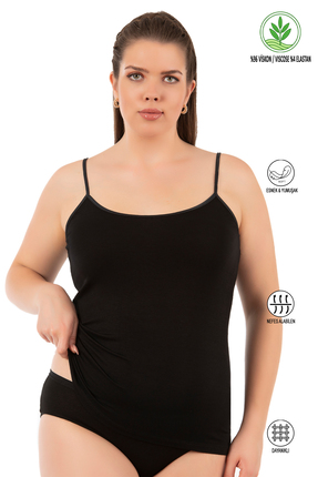 ÖZKAN underwear Özkan 25923 Kadın Viskon Saten Biyeli Esnek Yumuşak Rahat Büy...