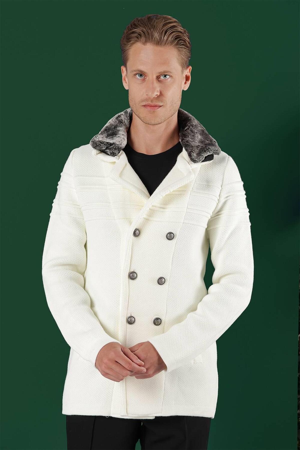 Efor 02 Slim Fit Ekru Spor Kaban görsel 4