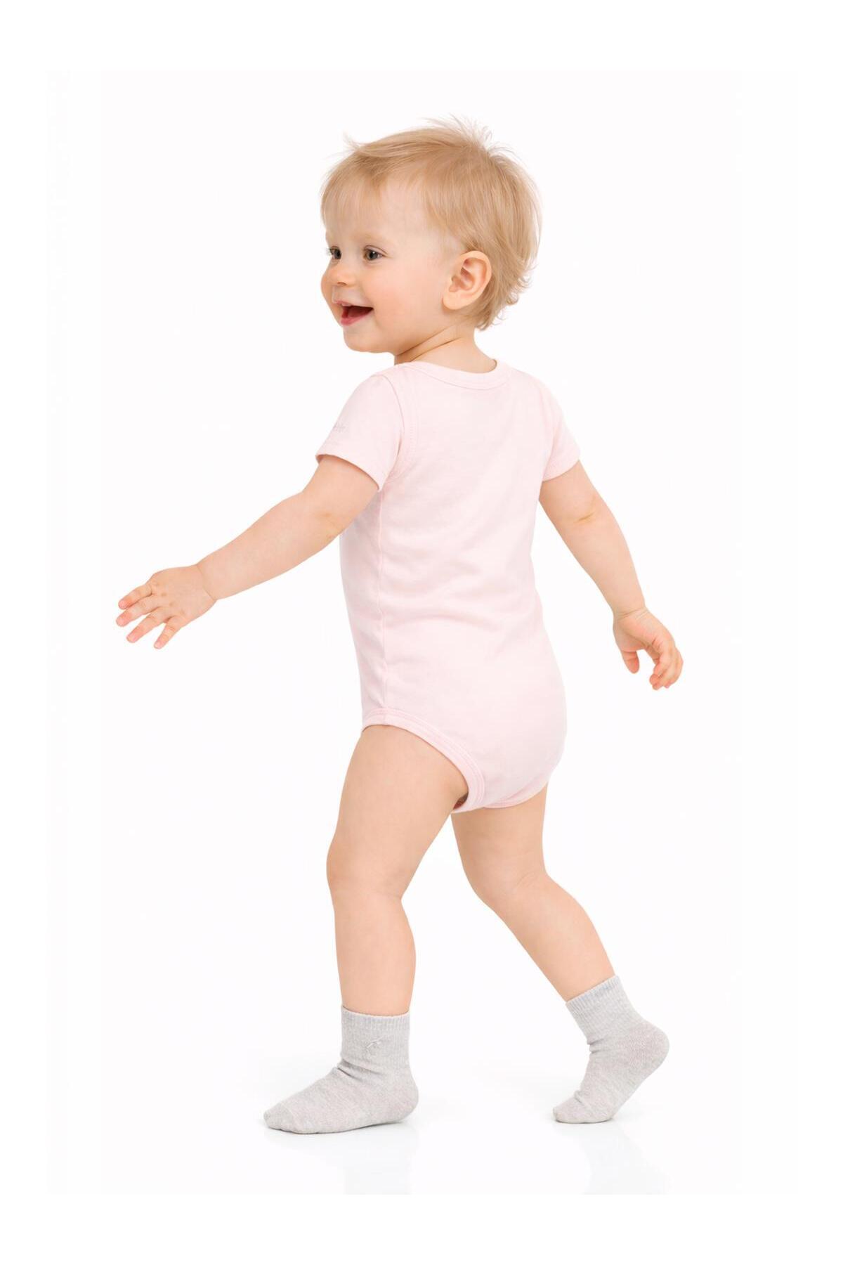 Civil Baby Basıc 3 Lü 0-36 Ay Çıtçıtlı Badi - Pudra 6-9 Ay fotoğrafı 2 (önizleme)