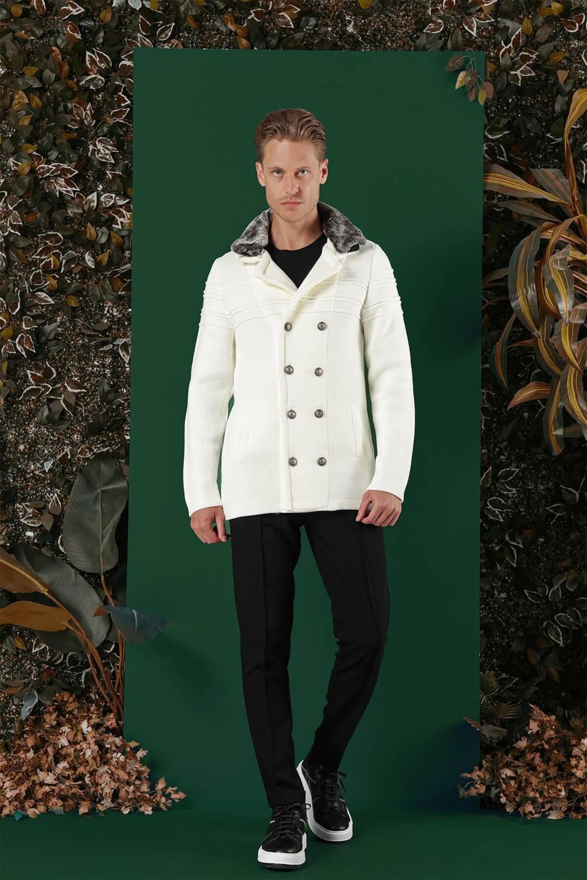 Efor 02 Slim Fit Ekru Spor Kaban görsel 2