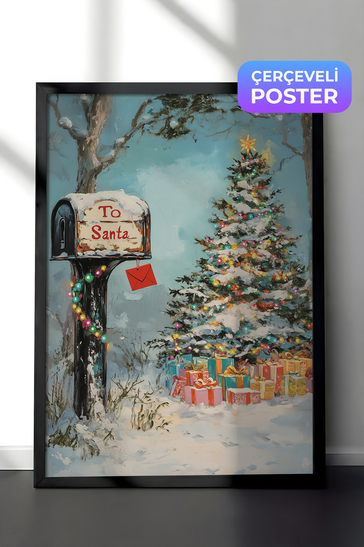 Black Frame Table, Poster and Frame Set, New Year Comfort Series NO:108746