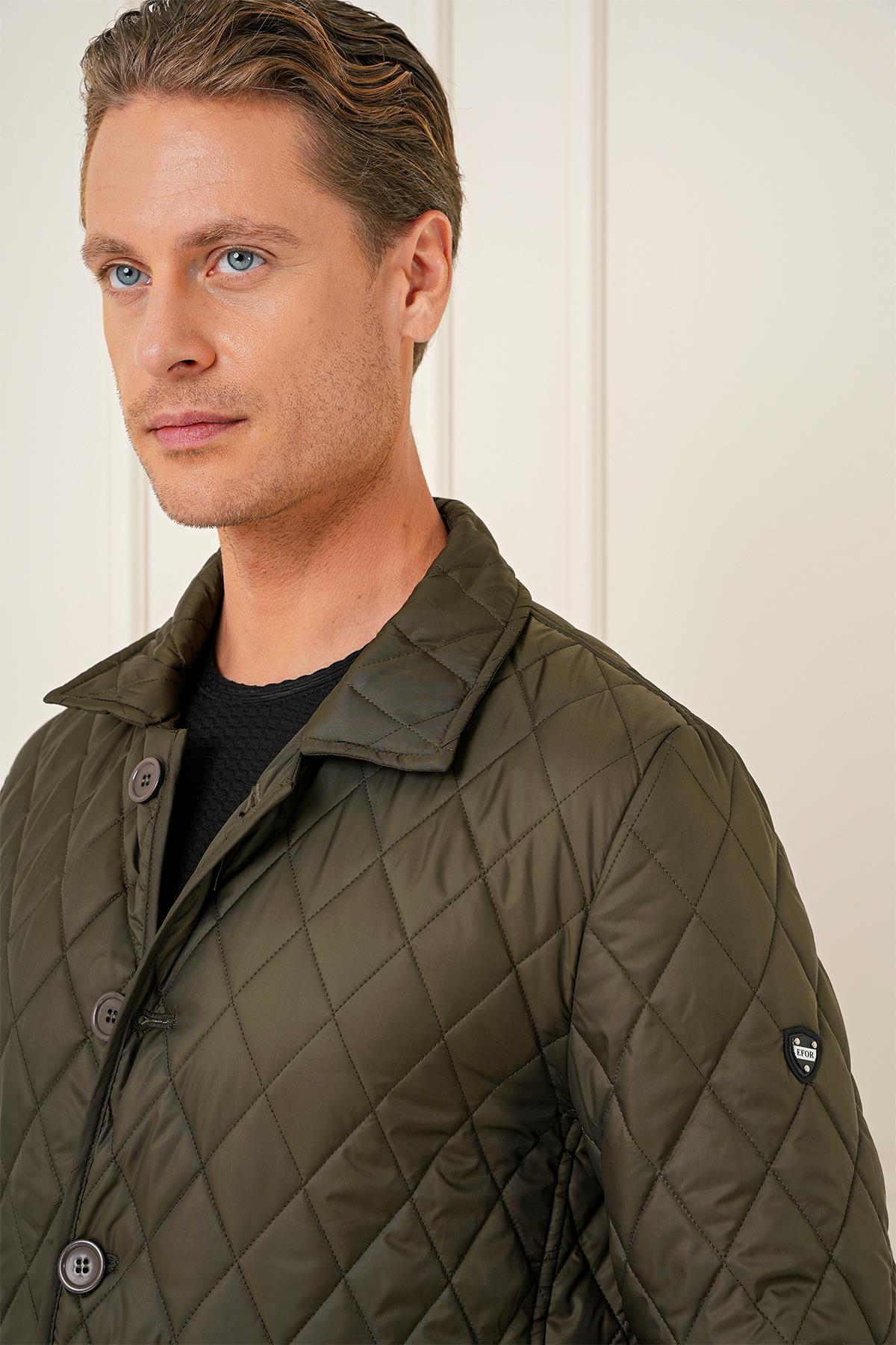 Efor  KA 081 Slim Fit Haki Spor Kaban - Görsel 8